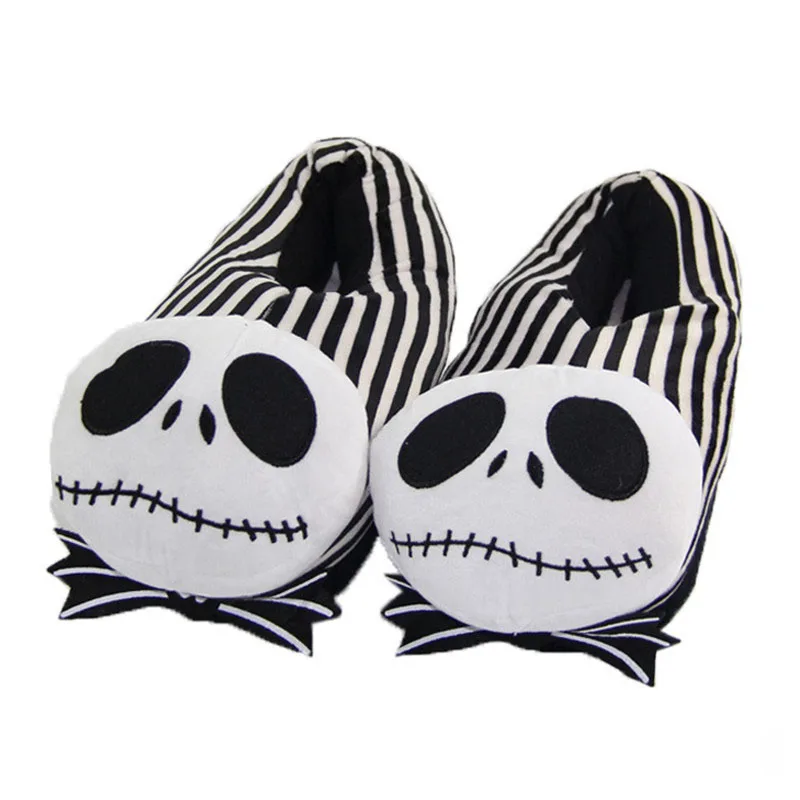 

Women Cartoon Home Slides Indoor Floor Non-Slip Flip Flop Halloween Christmas Stripe Skull Slippers Bedroom Plush Cotton Shoes