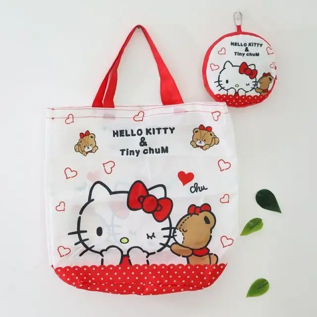 Anpanman Cinnmoroll Stitch Gudetama Сумико гураши принцесса складная сумка сумки повседневные сумочки для шопинга подарок на день рождения#3312