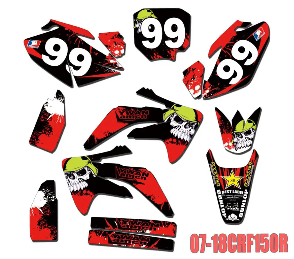 Набор наклеек для всей команды настраиваемый набор с номером графический фон