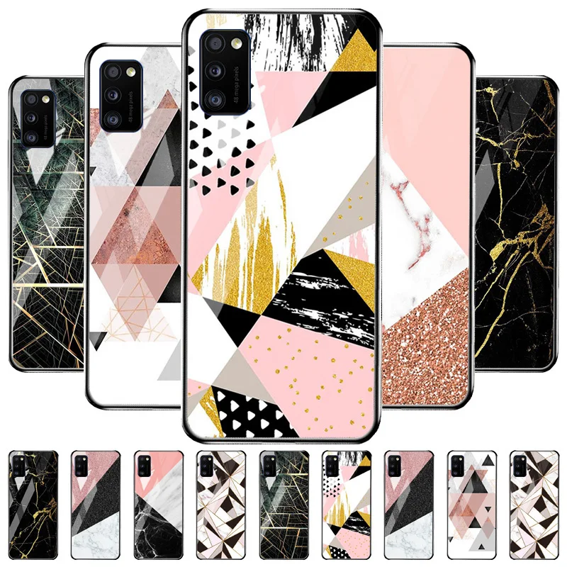 

Marble Tempered Glass Phone Case For Samsung Galaxy J2 Core Prime J6 J4 Plus J8 2018 Soft Bumper A5 A8 2018 A60 A70 Hard Cover