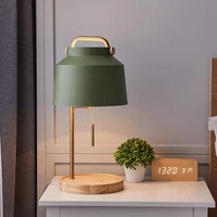 table sunset projection lamp simple creative light luxury bedroom bedside decoration solid wood nordic girl wireless charging