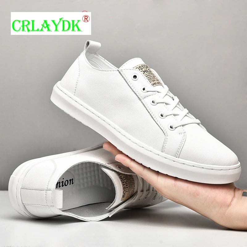 

Кроссовки CRLAYDK мужские кожаные, повседневная прогулочная обувь, дышащие низкие кеды для скейтбординга, бега, тренировок, легкий теннис