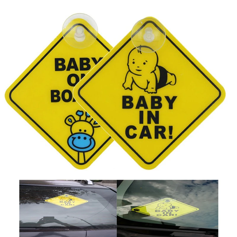 2 шт. новая Автомобильная наклейка на присоске Детская доске предупреждающий