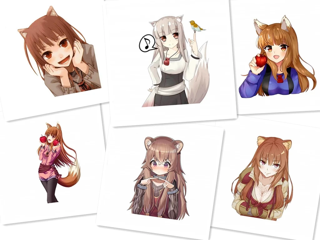 

13cm for Spice Wolf Personality Car Stickers Lovely Decal Graffiti Sticker Motorcycle Car Decoration Anime Car Accessories