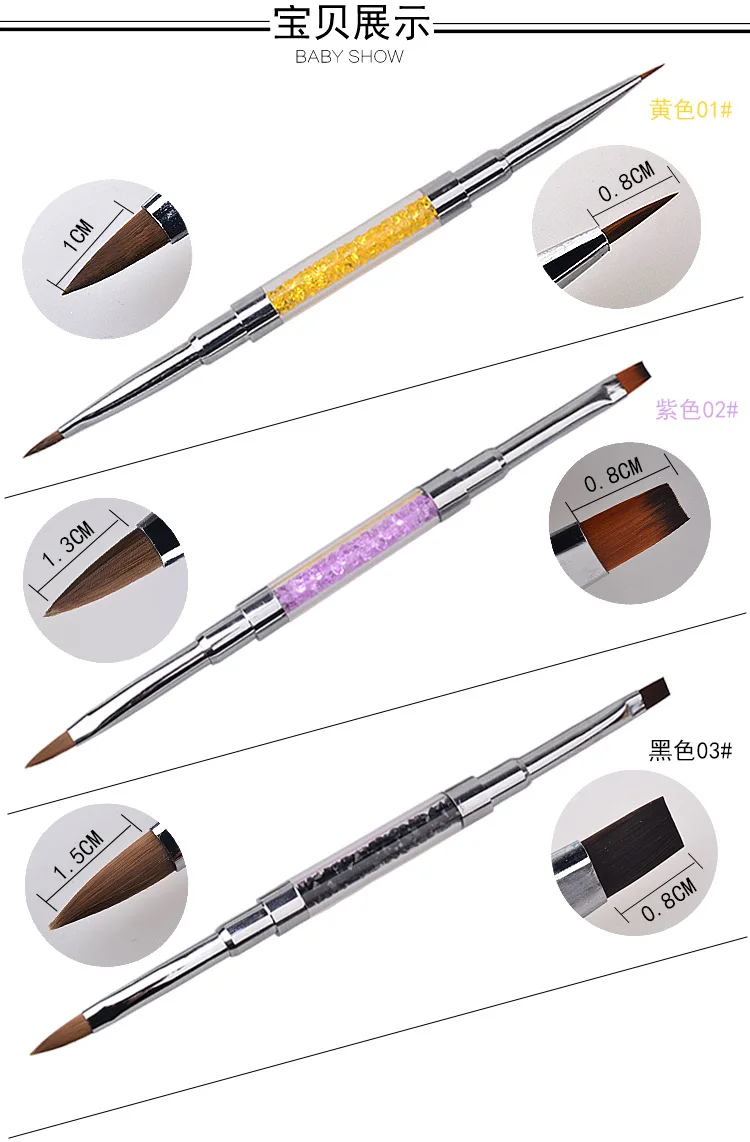 

Acrylic Nail Brush Crystal UV Gel Nail Liner Dotting Pen Nail Art Painting Drawing Line Brush Manicure Tool