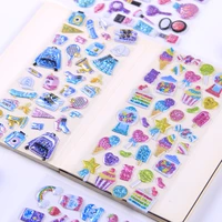 4pcsset 3d puffy bubble stickers cartoon waterpoof diy baby laser stickers toy for children kids boy girls birthday party gifts