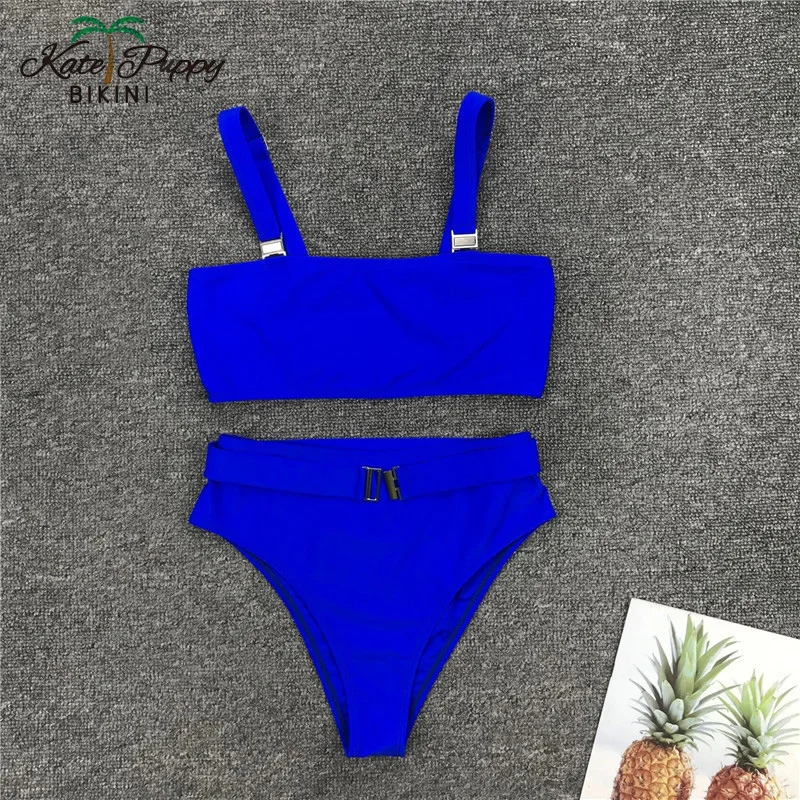 Высокая талия бикини слитный купальник 2019 купальный костюм пуш ап женский