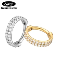 316l stainless steel piercing earrings daith ring zircon hinged clicker tragus cartilage nose septum helix body piercing jewelry