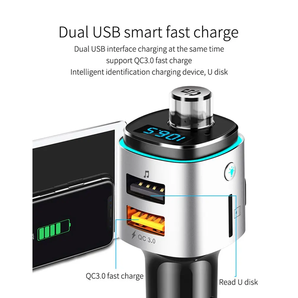 Автомобильный беспроводной fm передатчик автомобильное быстрое зарядное