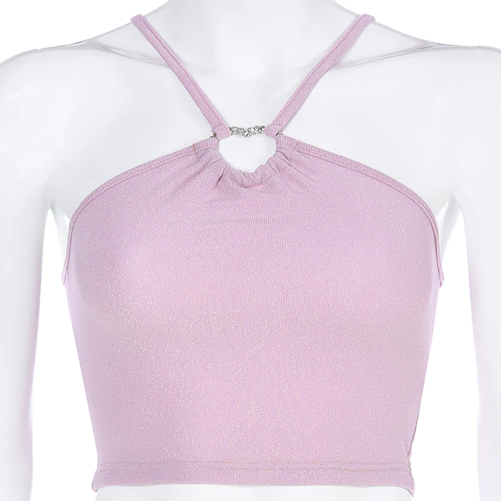 Женский Яркий шелковый топ на бретельках с завязками-сердечками