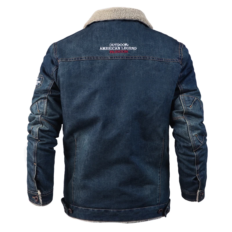 Men's Winter Denim Jacket Fleece Warm Jeans Jackets Heated Designer Cowboy Coats 2019 Fashion Casual Streetwear Plus Size 6XL | Мужская
