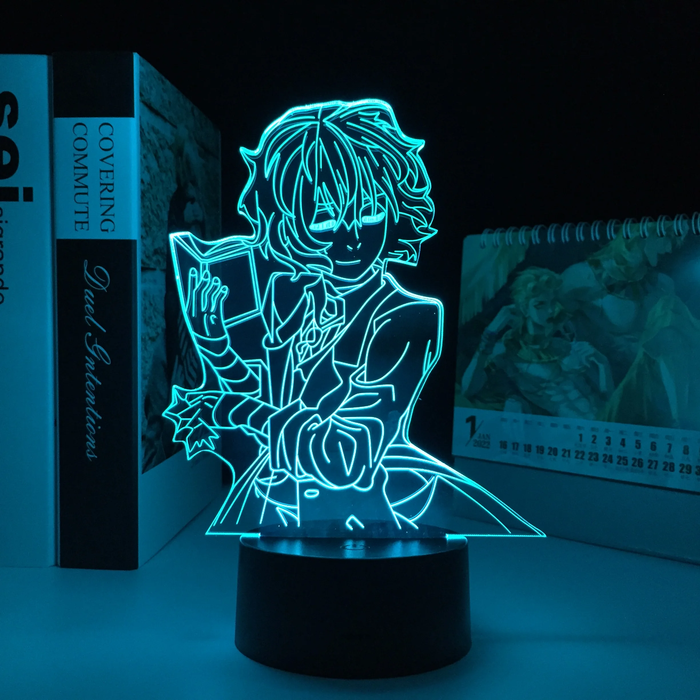 Anime BUNGO STRAY DOGS DAZAI BOOK 3D LED Lamp For Bedroom Decoration Nightlights Illusion Color Changing Table | Лампы и освещение