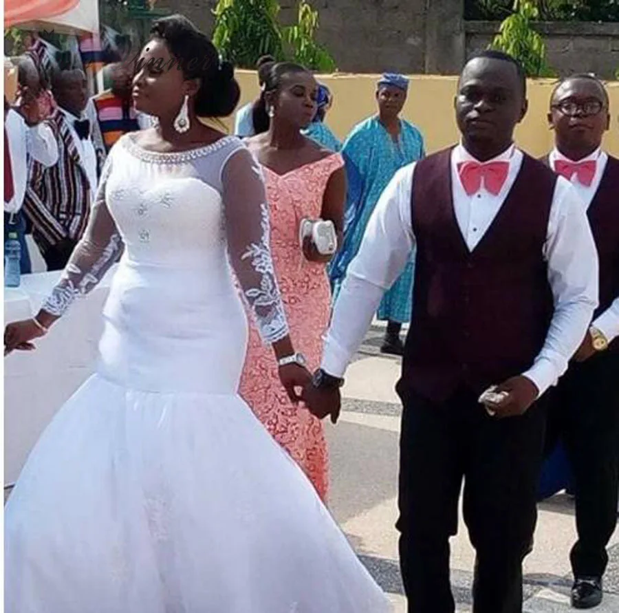 Свадебные платья в африканском стиле с юбкой годе романтичное кружевное