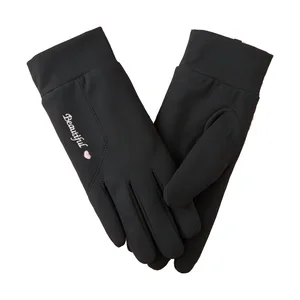 Варежки женские зимние из тонкого хлопка, водонепроницаемые, с надписью, для занятий спортом и велоспортом, для сенсорного экрана, I20