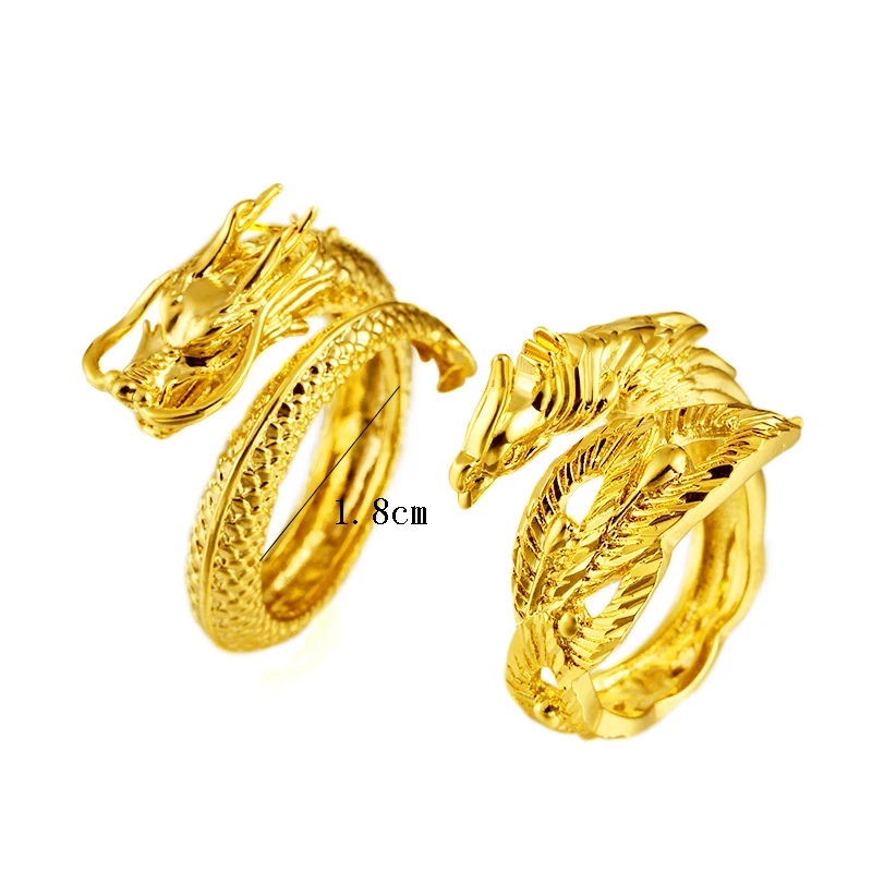 

Punk Fashion Rings for Women Men Retro Hip-Hop Personality Ring Engraved Dragon Phoenix Retro Hipster Ring Couple Ring Jewelry