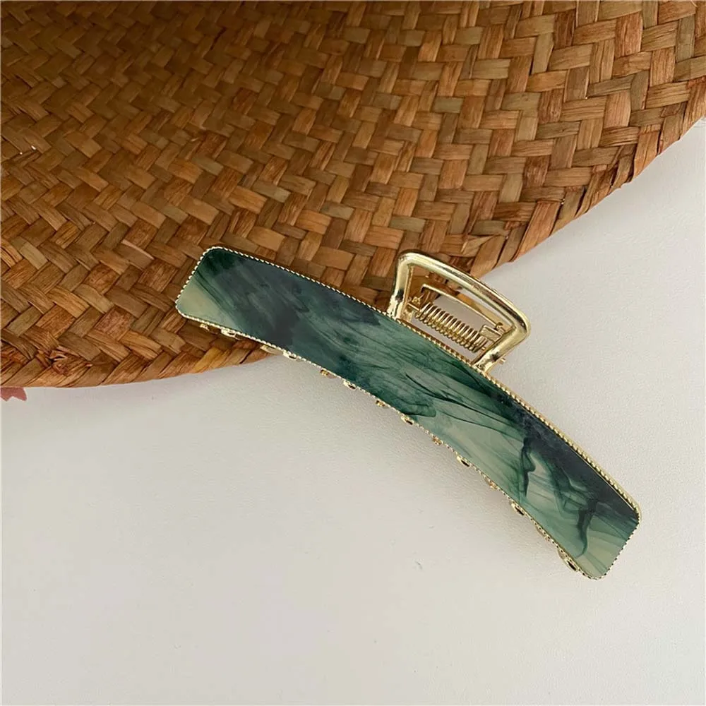 

Metal Grabbing Clip Korean Retro Acetate Plate Hair Claw Female Geometric Square Large Size Hairpin Hair Accessories