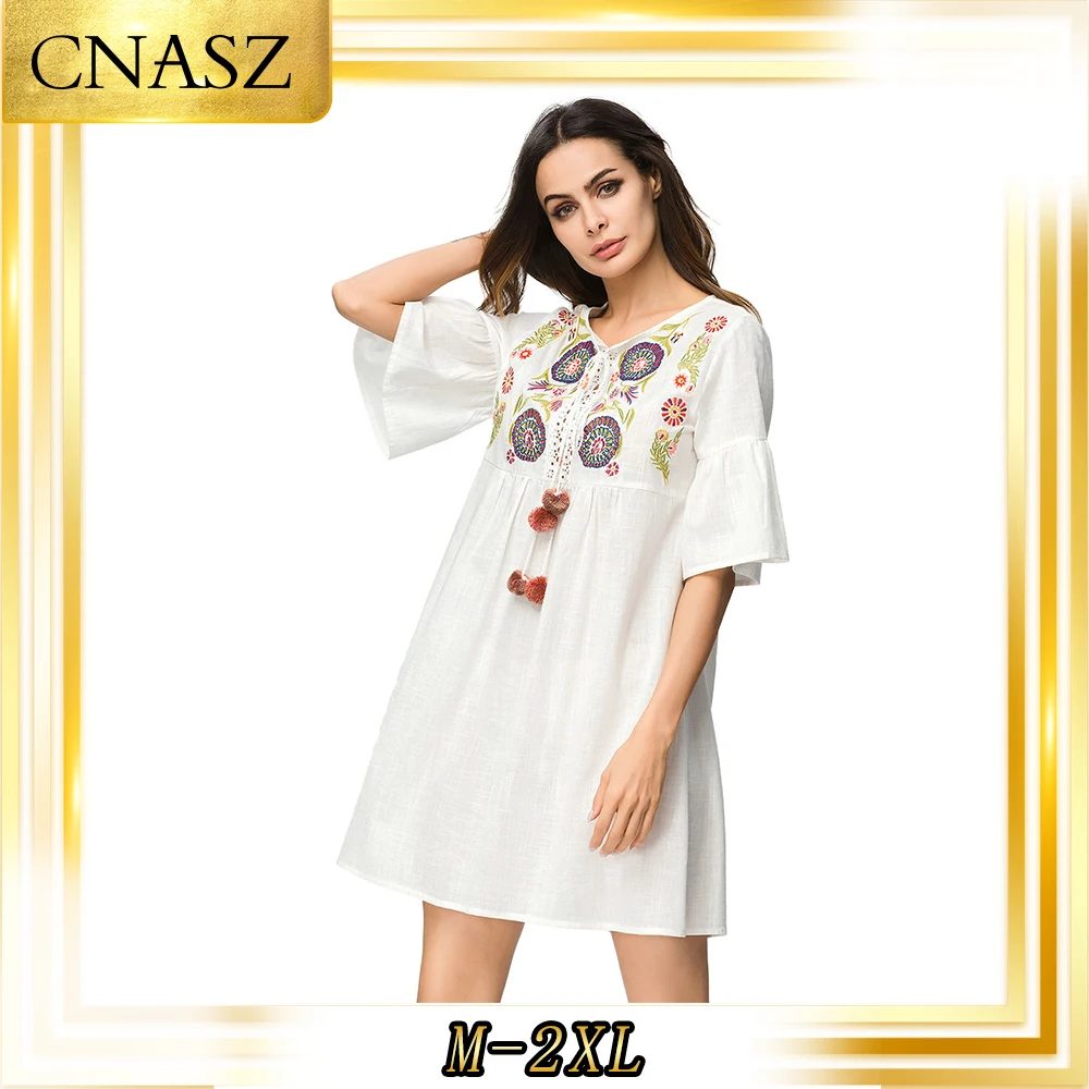 Женское марокканское платье-Кафтан Abaya простое платье из хлопка и льна с вышивкой