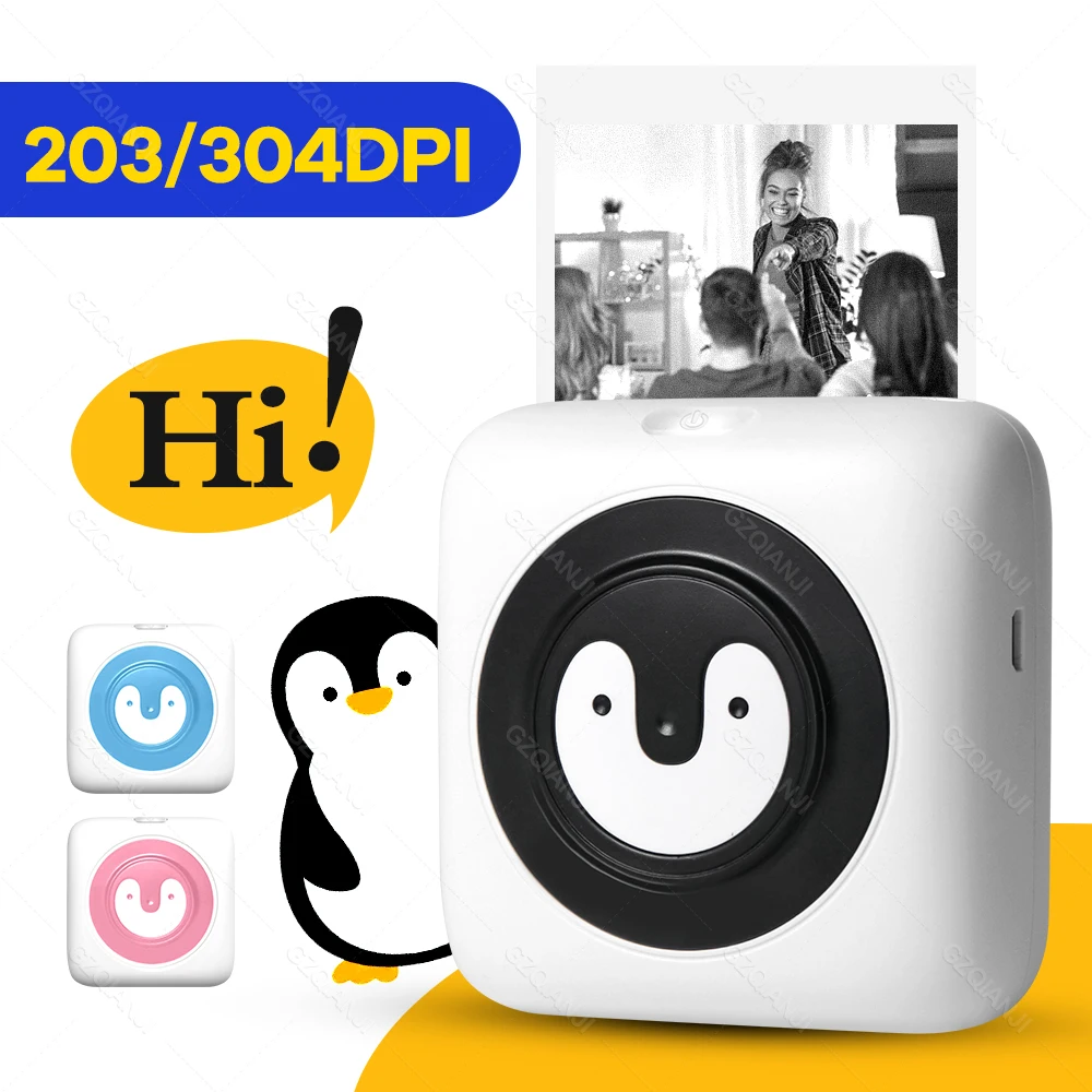 Термопринтер 304DPI Mini Bluetooth беспроводной для телефона стикер заметок печать