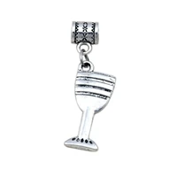 50pcs tibetan silver alloy goblet wine glass cup charm pendant for jewelry making findings 12x40mm a 112a