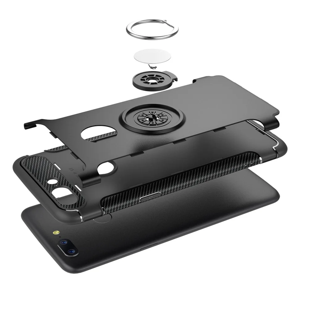 Oneplus 5T Finger Ring Holder Bumper Cover Oneplus5T A5010 Soft TPU and Hard PC Dual protector Case One Plus 1+5T Phone Funda | Мобильные