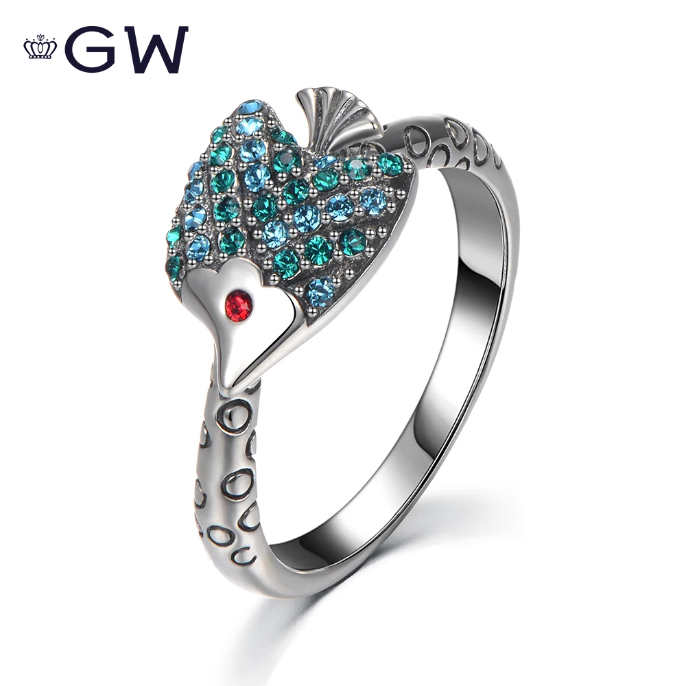 

Кольцо женское из чистого серебра S925 пробы, стразы