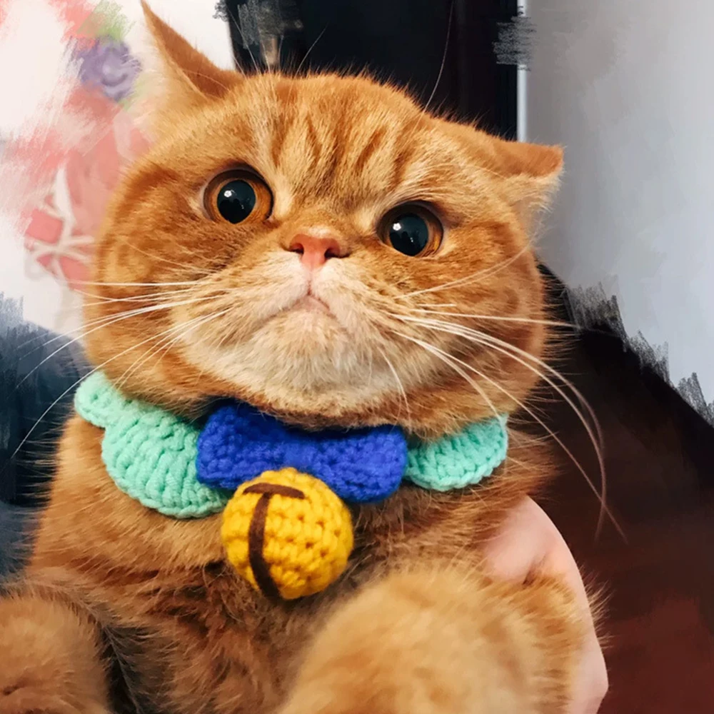 

Christmas Style Pet Cat Dog Rabbit Wool Knitted Saliva Towel Bib Adjustable Collar Pet Dog Scarf Scarf Saliva Towel Necklace