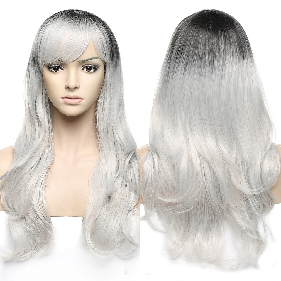 HAIRRO длинные вьющиеся волнистые волосы винно красный парик с челкой