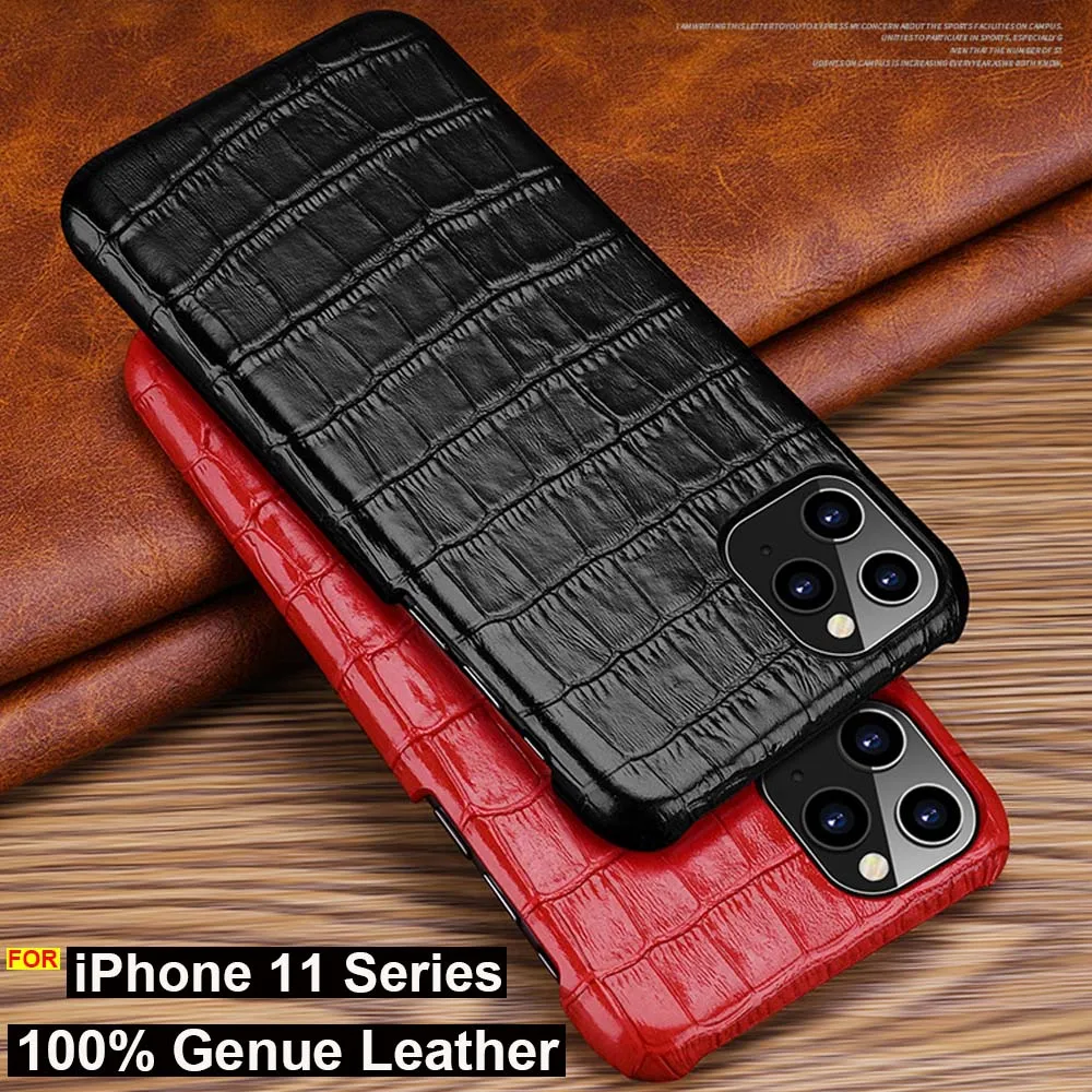 

Чехол для Iphone 11 Pro, роскошный чехол из натуральной кожи с крокодиловым узором, противоударный чехол для Iphone 11 Pro Max, чехол Xr Xs Max, чехол