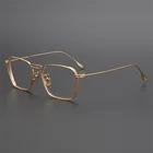 Очки ручной работы из чистого титана для мужчин и женщин, винтажные оптические аксессуары с полным ободком, по рецепту, ретро, при близорукости