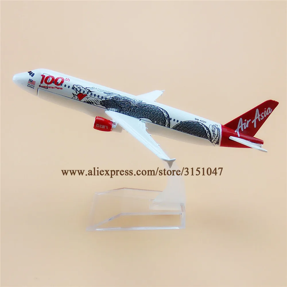 16 см Малайзия Air Asia 100th Dragon Airbus 320 A320 Airlines модель самолета металлическая литая Airways