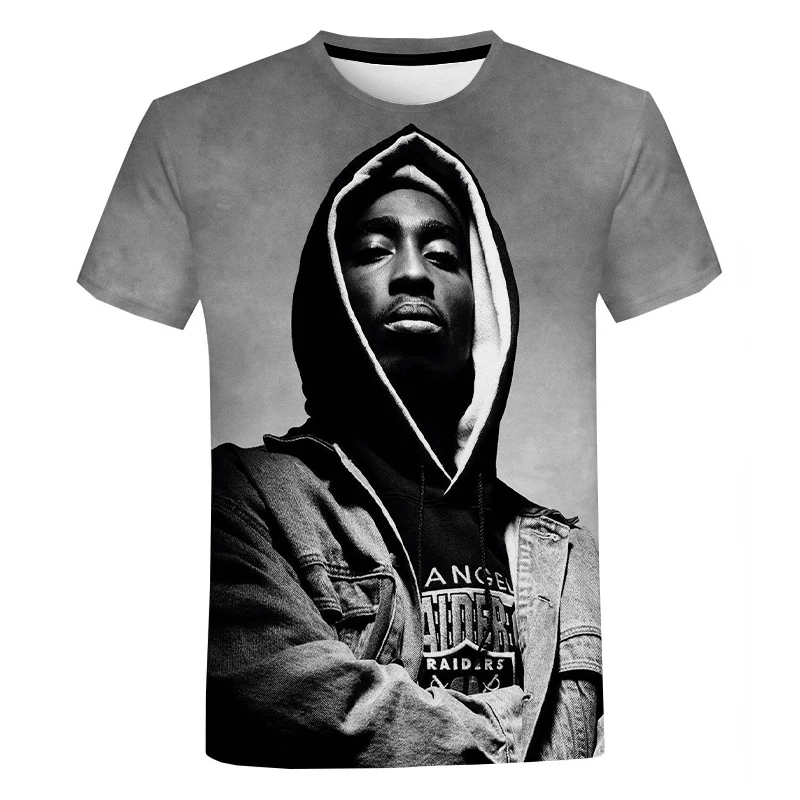 2Pac & Nipsey Hussle 3D принтом Футболка для мужчин и женщин Летняя повседневная одежда в