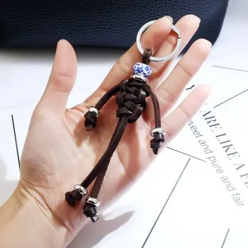 

Hand Woven Antique Ceramic Leather Key Ring K168 Keychain Accessories Cute Keychain Key Chains Keychain Charms