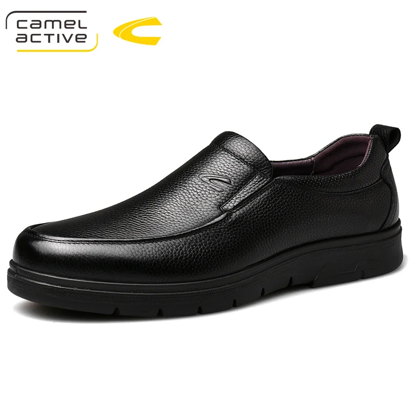 Camel Active/Новинка; Мужская обувь из натуральной кожи; Новинка; сезон лето-осень; деловая Повседневная легкая Удобная нескользящая обувь - Цвет: Черный