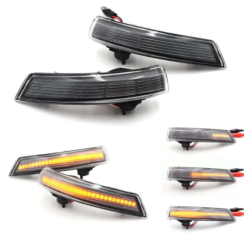 

Pair Amber Dynamic Flowing LED Rearview Mirror Turn Signal Indicator Blinker Repeater Light For Ford Focus 2 3 Mondeo