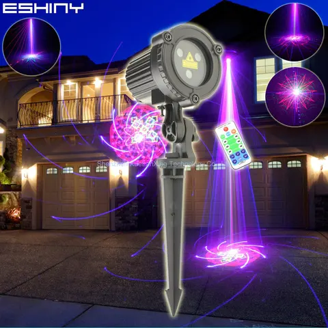 RGB-проектор ESHINY B209N7, 96 узоров, подвижный лазерный пейзаж, уличный, IP65, настенный светильник для парков вечерние, деревьев, домов, садов
