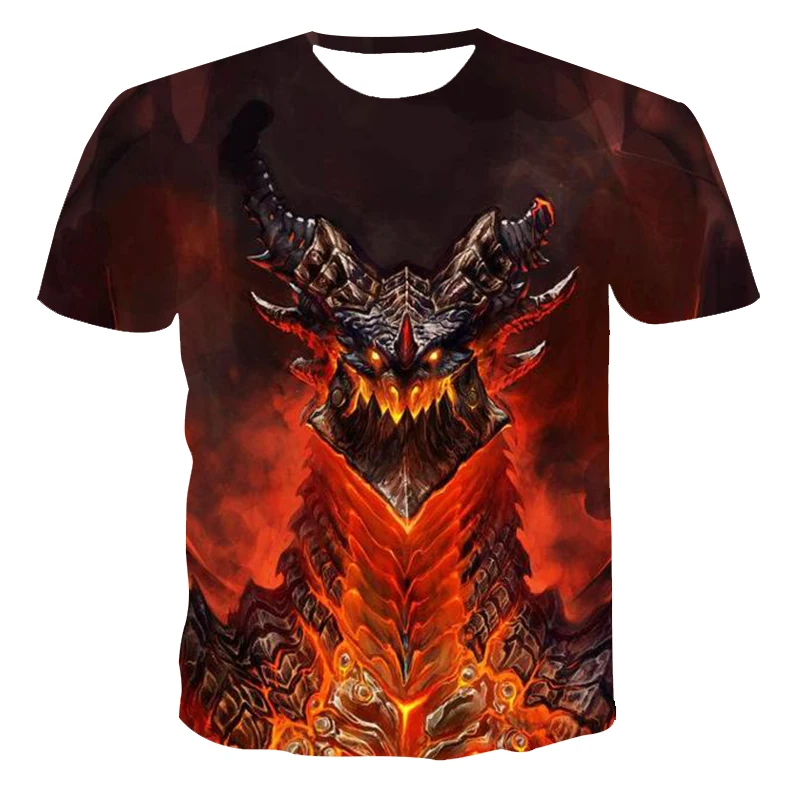 Мужская винтажная футболка черная с 3D-принтом скелета лето 2020 | одежда