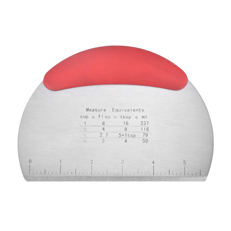 

Semicircle Stainless Steel Cutter with Scale Baking Flour Cutter Multi-function Strip Cutter Kichen Accessories Gadgets