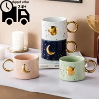 new arrival fashion ceramic coffee mug 300ml400ml star couple cup nordic office teacup
