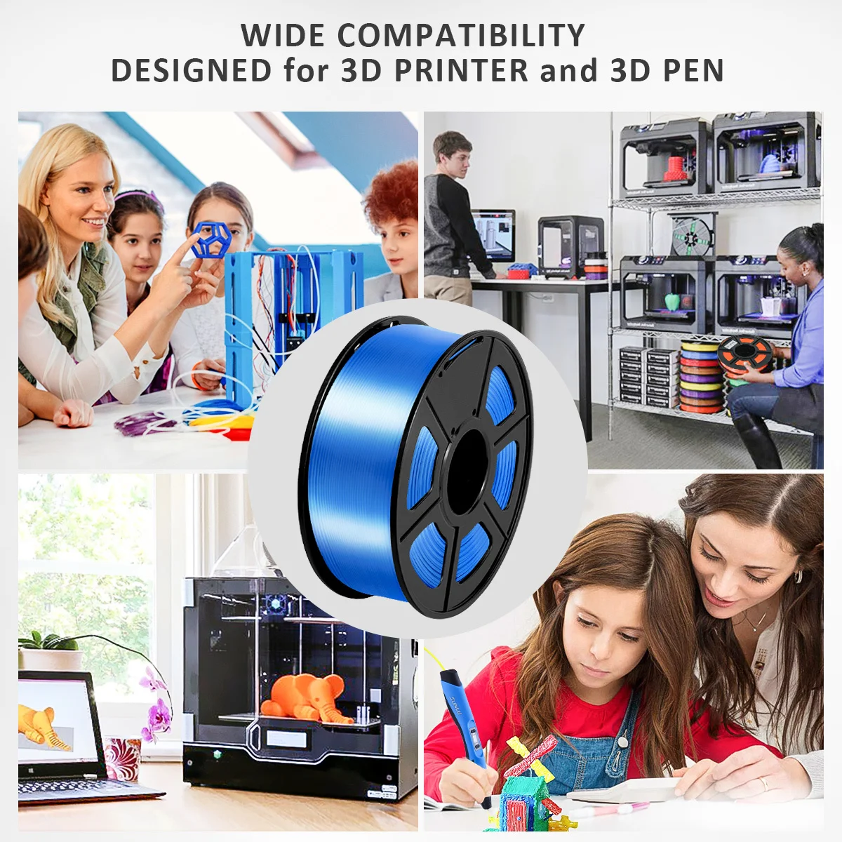 Шелковая нить AW PLA 1 кг 75 мм для 3D-принтера FDM разноцветные с высоким уровнем