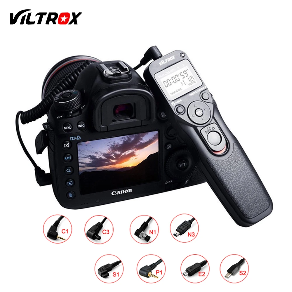 Viltrox MC камера ЖК-таймер дистанционное управление спуск затвора кабель для Canon Nikon Pentax Olympus sony DSLR A9 A7 A6500 A6300