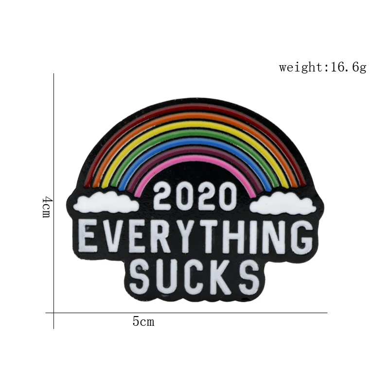 Мужская/женская брошь из эмали в форме радуги