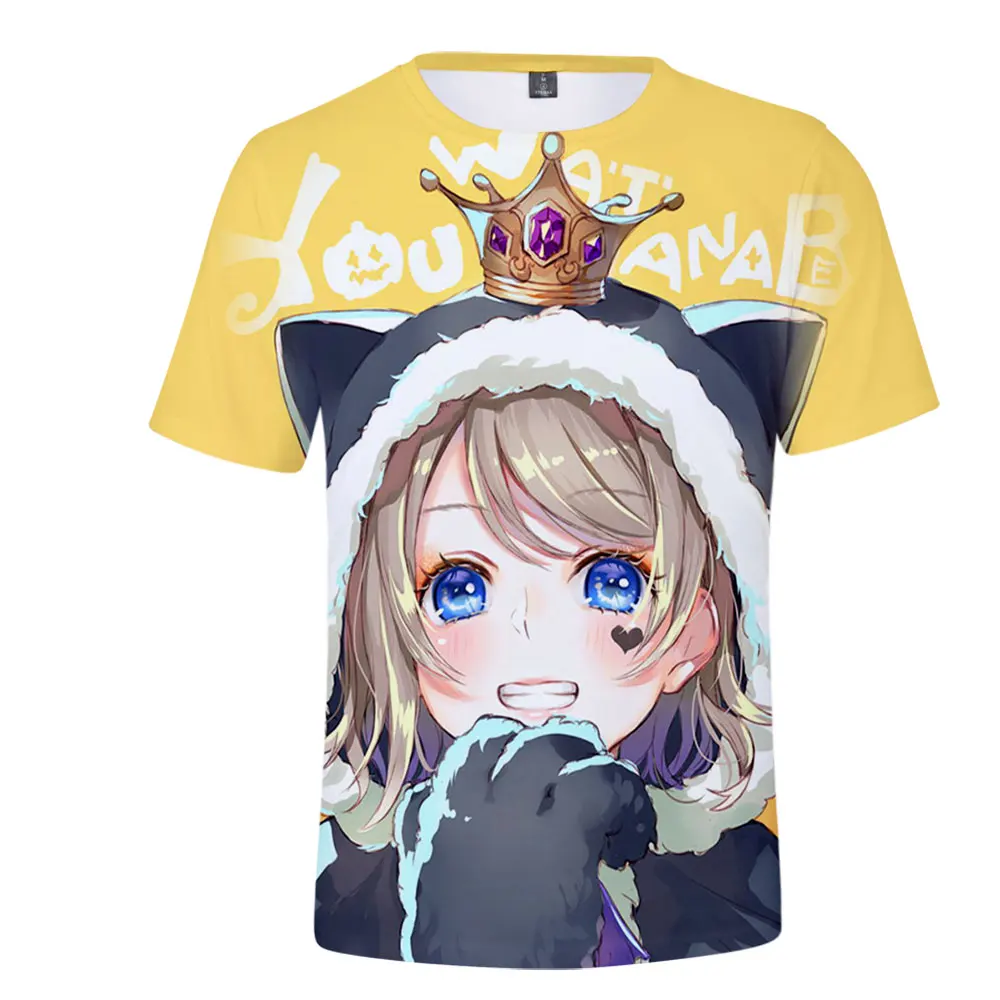 

LoveLive Watanabe You 3D print Spring Summer Preppy Style Men/Women Street Clothes T-shirt Youthful Kawaii Innovation style