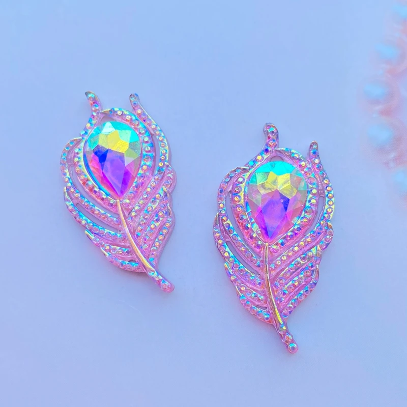 

10Pcs Lovely Mixed Beautiful Resin Feathers Flatback Cabochon Scrapbook Kawaii DIY Embellishments Accessories J19