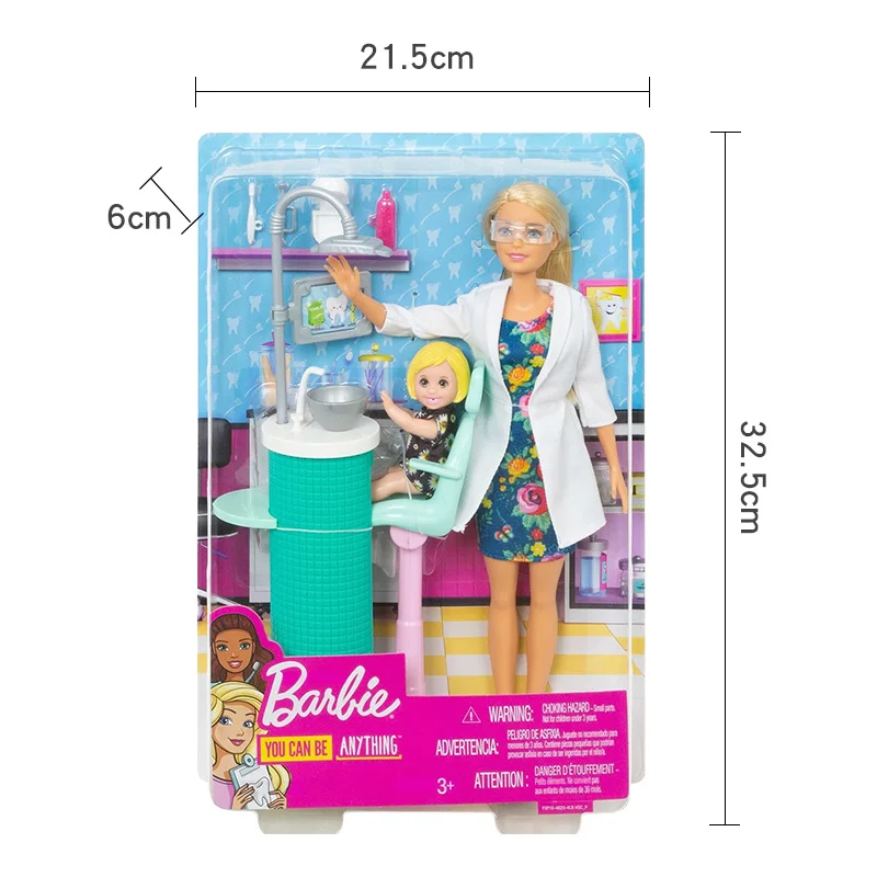 Оригинальная кукла Барби стоматолог и маленькие куклы пациентов детская игрушка