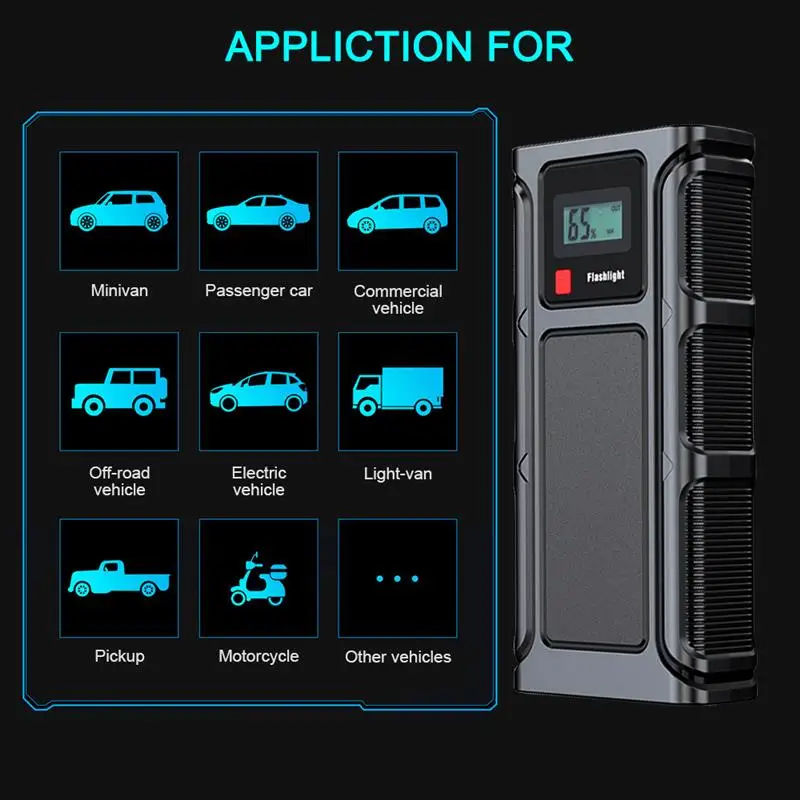 Новый Портативный Автомобильный аварийный пусковой источник питания черный