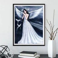 5d diy angel portrait pattern full diamond handmade round diamond embroidery mosaic living room home decoration gift