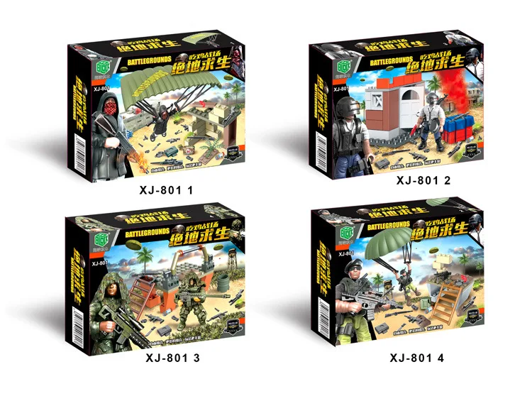 

4pcs/set Jedi Survival Military Combat Scene Assembled Building Blocks Toys Model Combat Game Weapons War Soldiers Children Gift