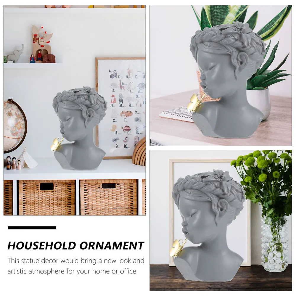

1 Pc Lovely Statue Adornment Household Ornament Resin Crafts Sculpture Adornment