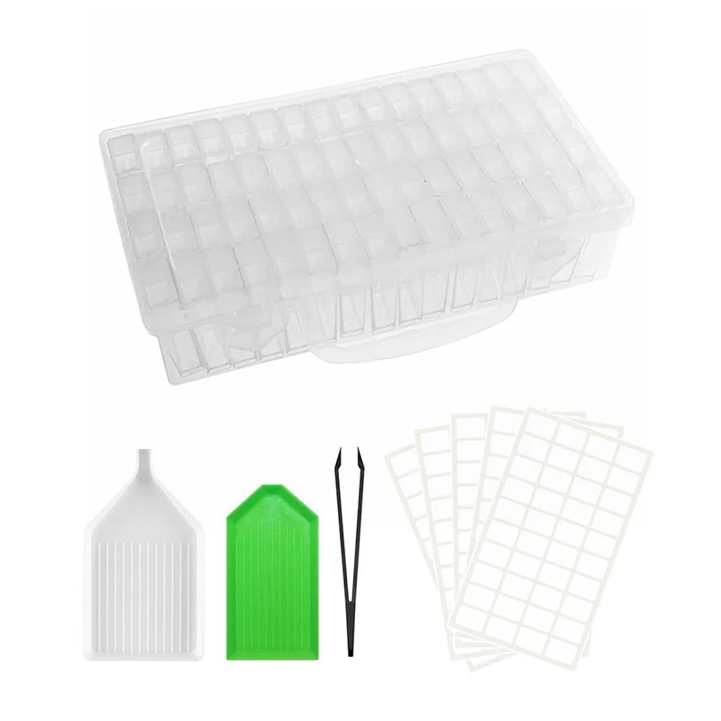 

DIY 64 Gird Diamond Painting Box Storage Tool Accessories Bead Container Rhinestone Diamond Embroidery Stone Storage Box