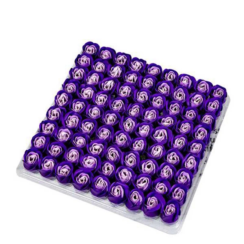 

2Box Red/Purple Color Rose Bath Body Flower Floral Soap Scented Rose Flower DIY Gifts(1Box/81Pcs)